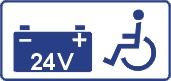 ikonka akumulatora 24V do wóżków inwalidzkich